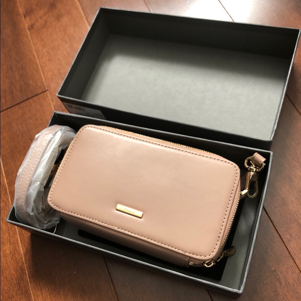 Amazing Pedro Leather Nude pink wrislet , wallet , clutch and crossbody purse